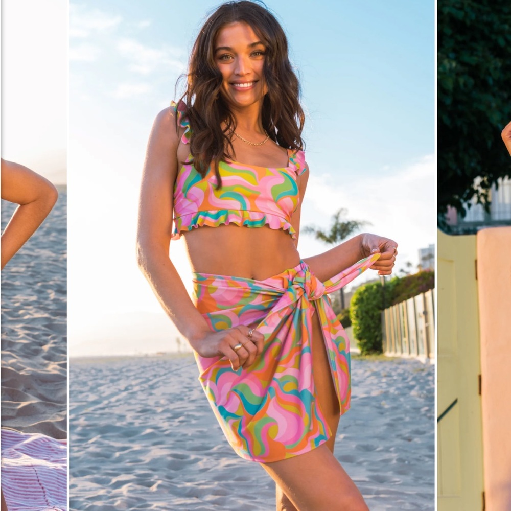 Show Me Your MuMu Seaside Ruffle Swim Top